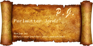 Perlmutter Jenő névjegykártya